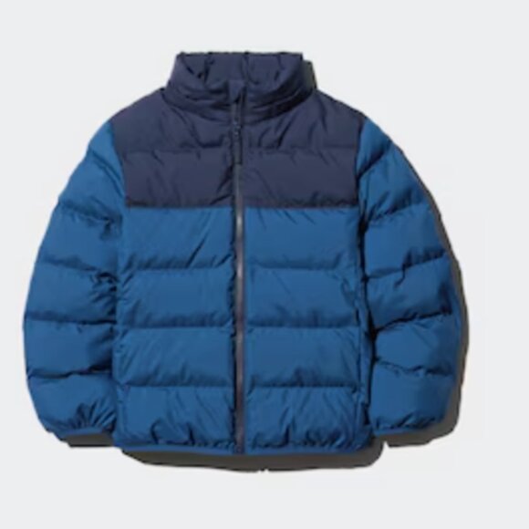 UNIQLO Kids PUFFTECH Washable Parka | Colour Block - Blue & Black Size 11-12 - Picture 2 of 7